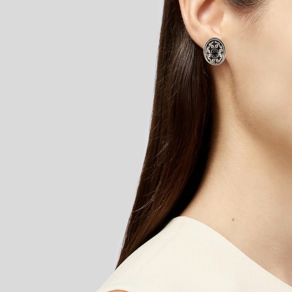 Michael Dawkins Earrings Sterling Silver Pierced Floral design - Picture 2 of 6